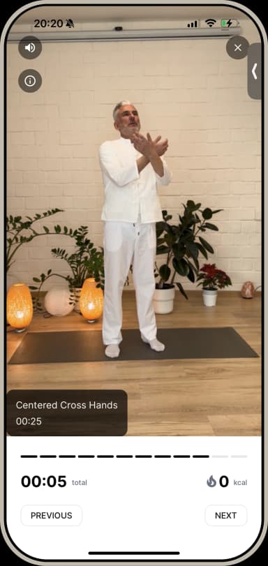 Exercise library on a mobile screen