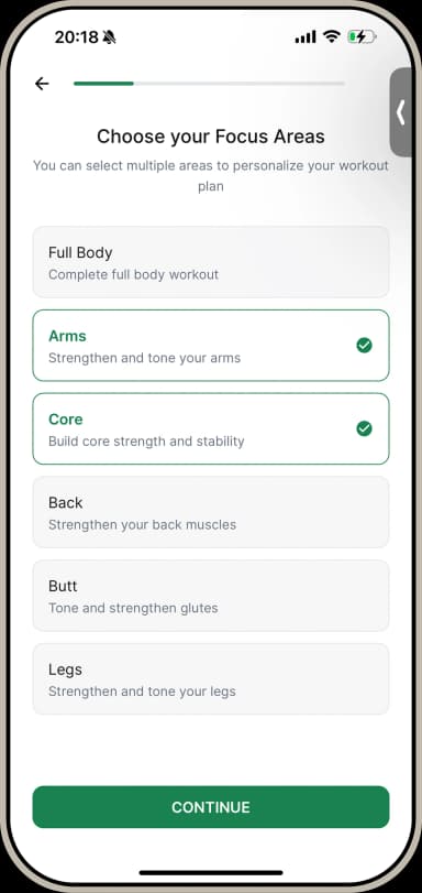 Target zone selection on a mobile screen